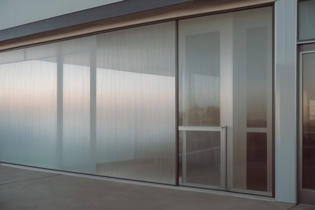 Sacramento home office with frosted decorative window film